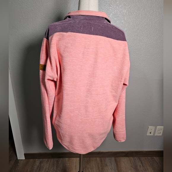 Simply Southern Fleece with Corduroy Chest 3/4 Zip Sweatshirt Top Shirt XXL - Picture 6 of 14
